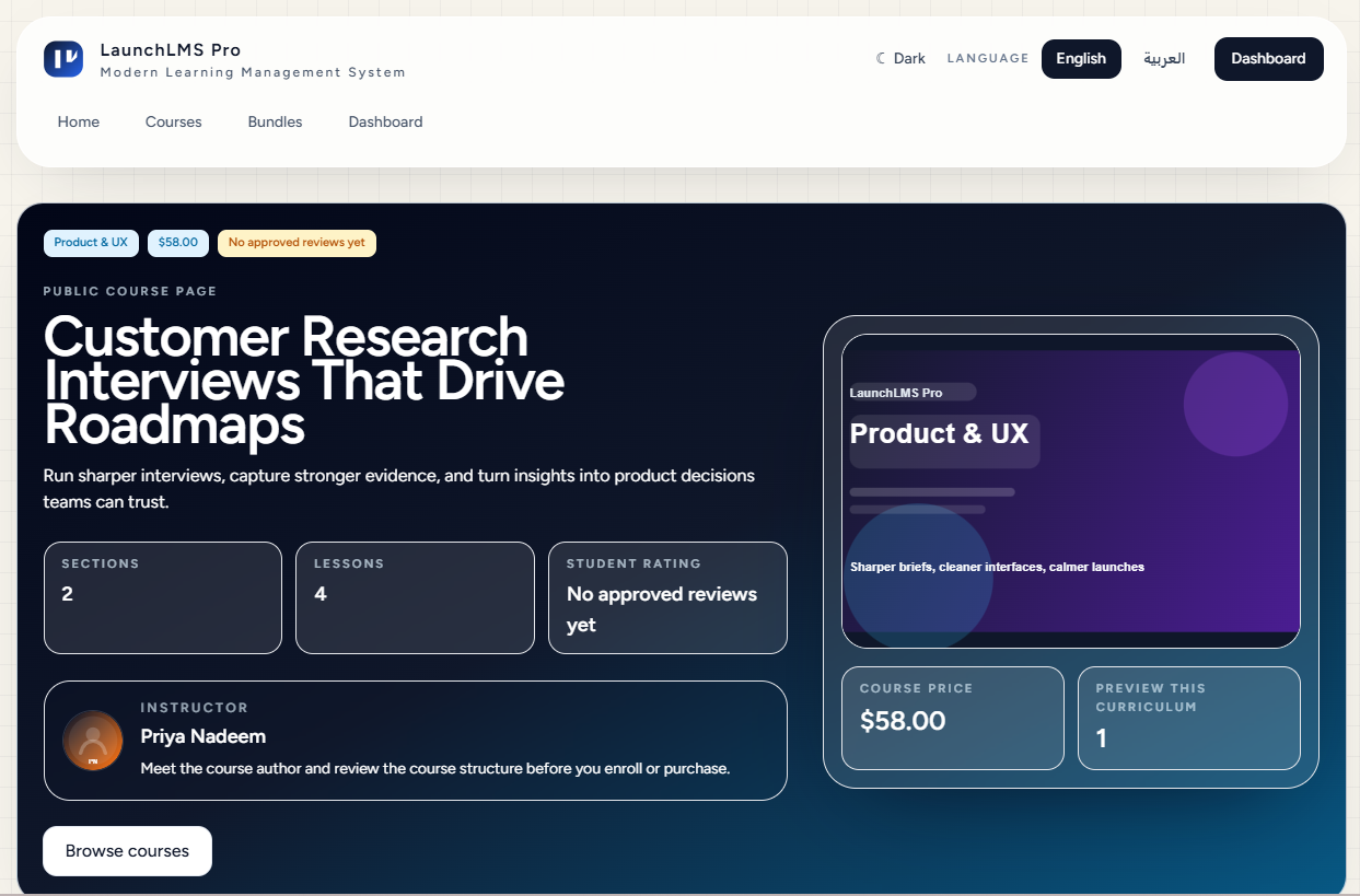 Course Detail and Purchase Journey